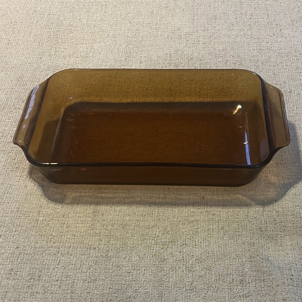 Anchor Hocking Fire-King Amber Glass Baking Dish Rectangular 10x6x2 Made in USA